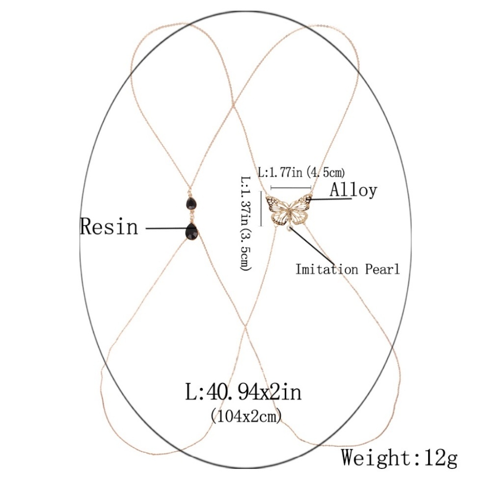 BC1 | Body Chain Jewelry Beach Butterfly Resin - Picture 4 of 4